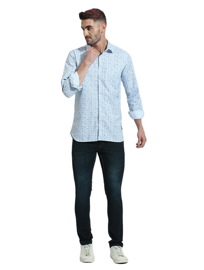 men long sleeved printed casual shirt - 21484997 - Standard Image - 4
