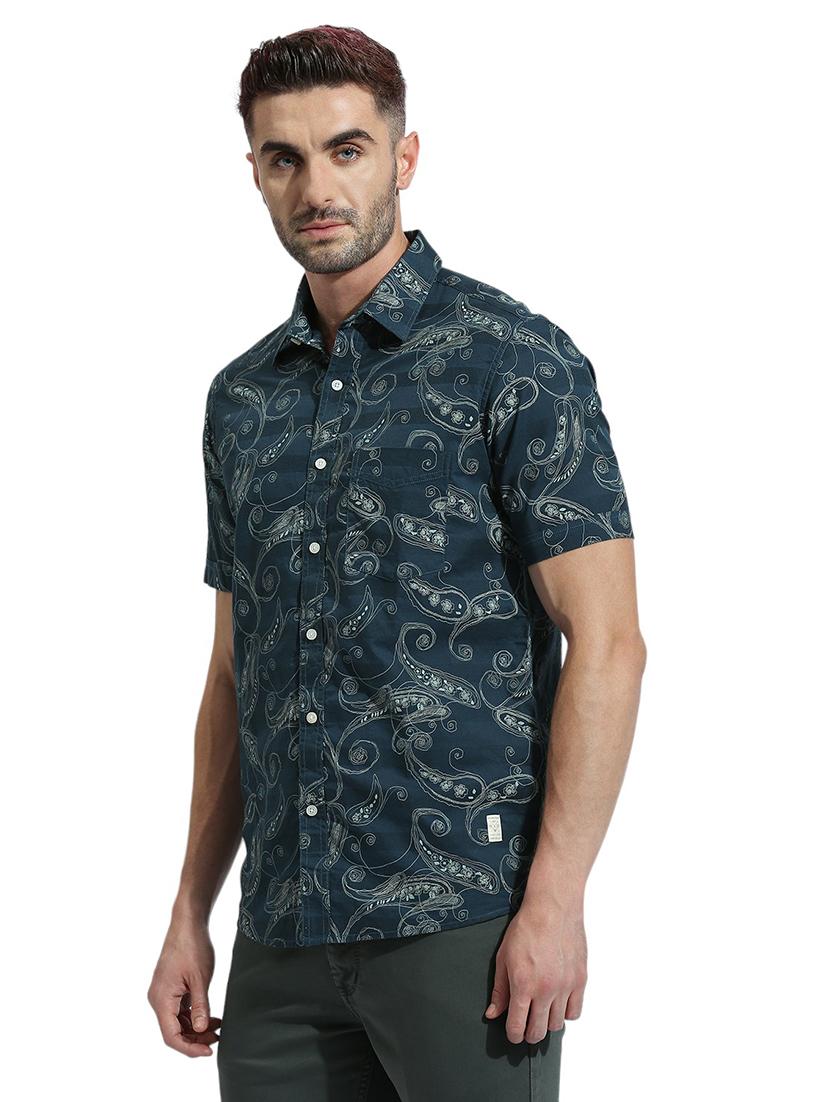 men short sleeved printed casual shirt - 21485029 - Standard Image - 1