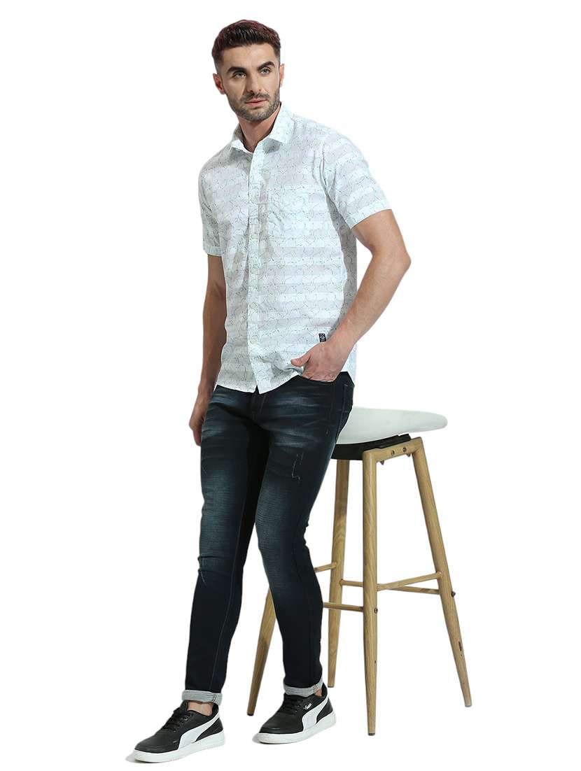 men short sleeved printed casual shirt - 21485031 - Standard Image - 4
