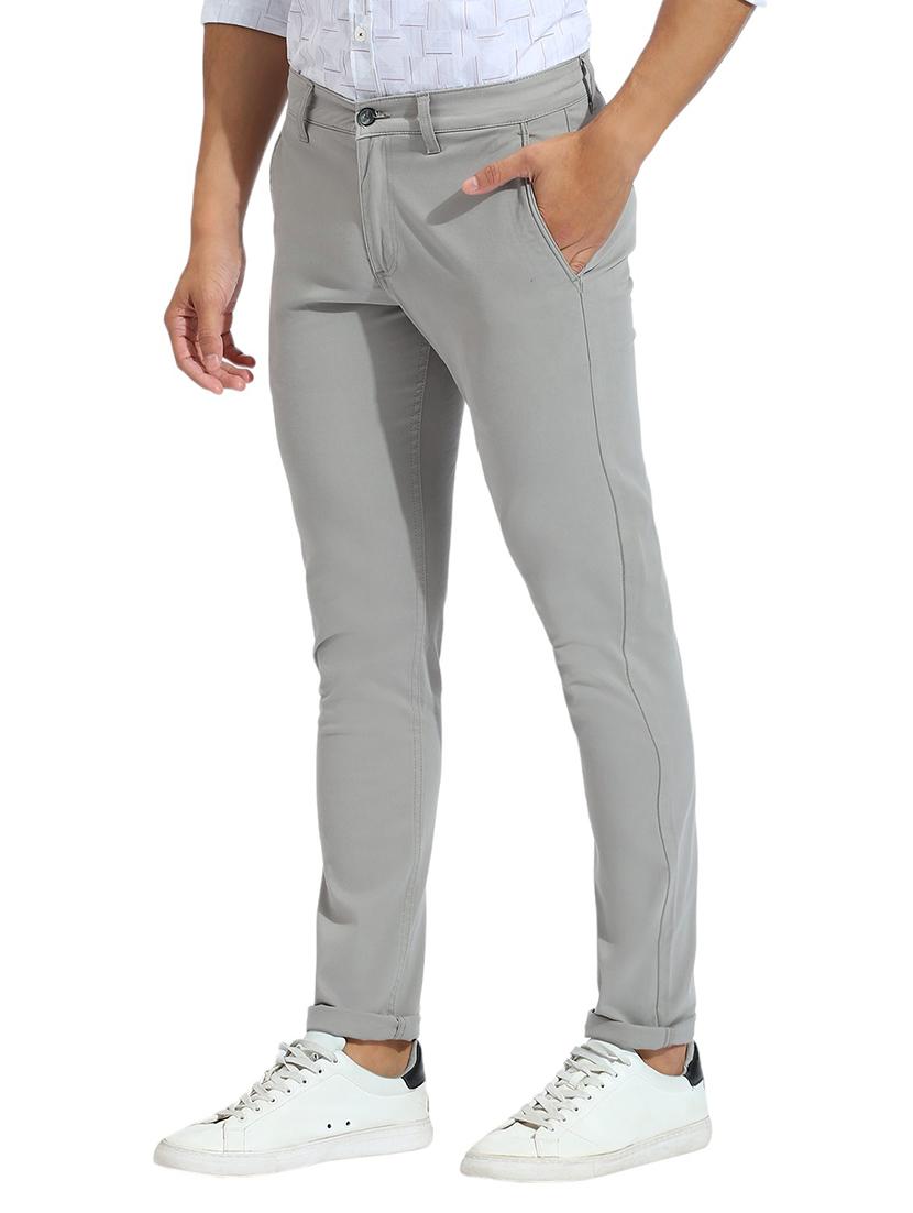 men solid mid rise chinos - 21485056 - Standard Image - 1