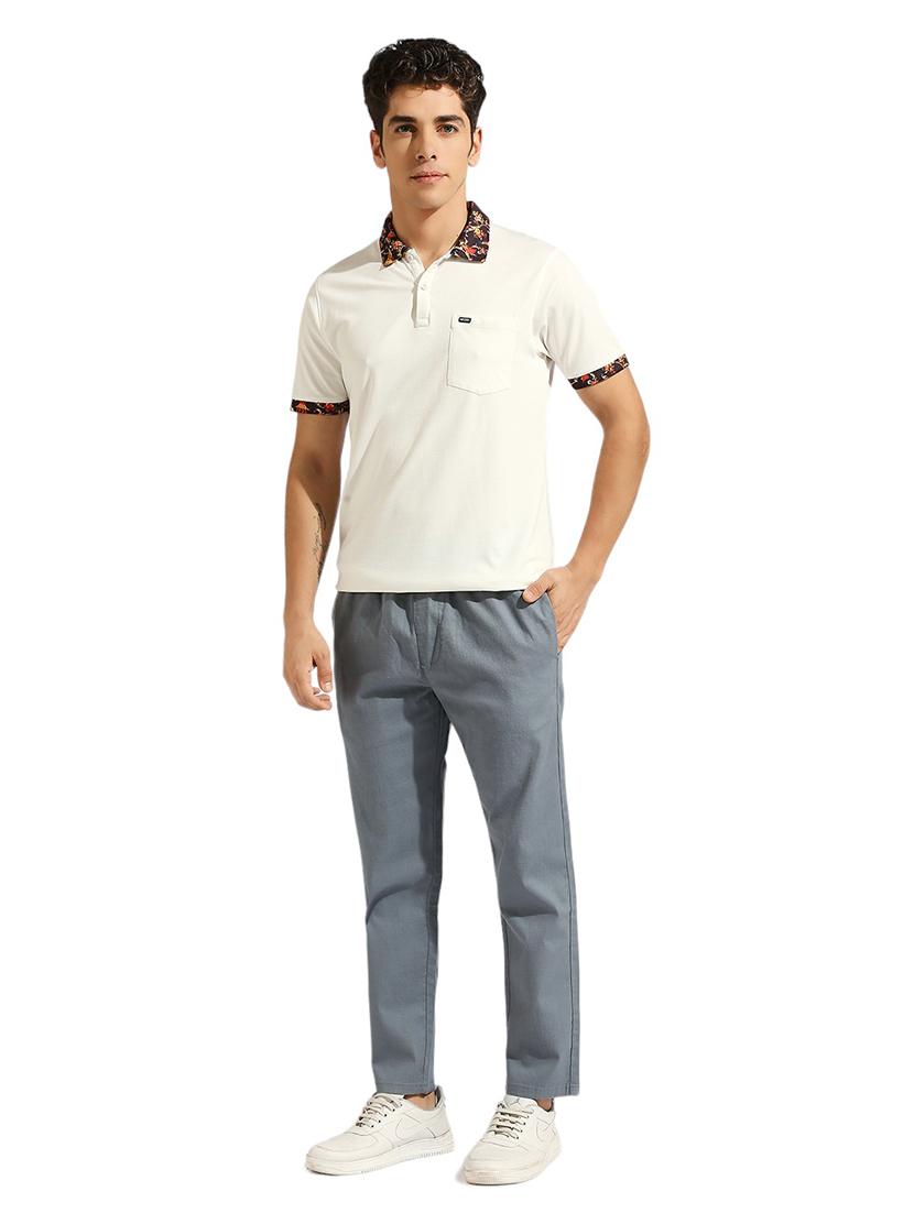 men solid mid rise chinos - 21485065 - Standard Image - 4