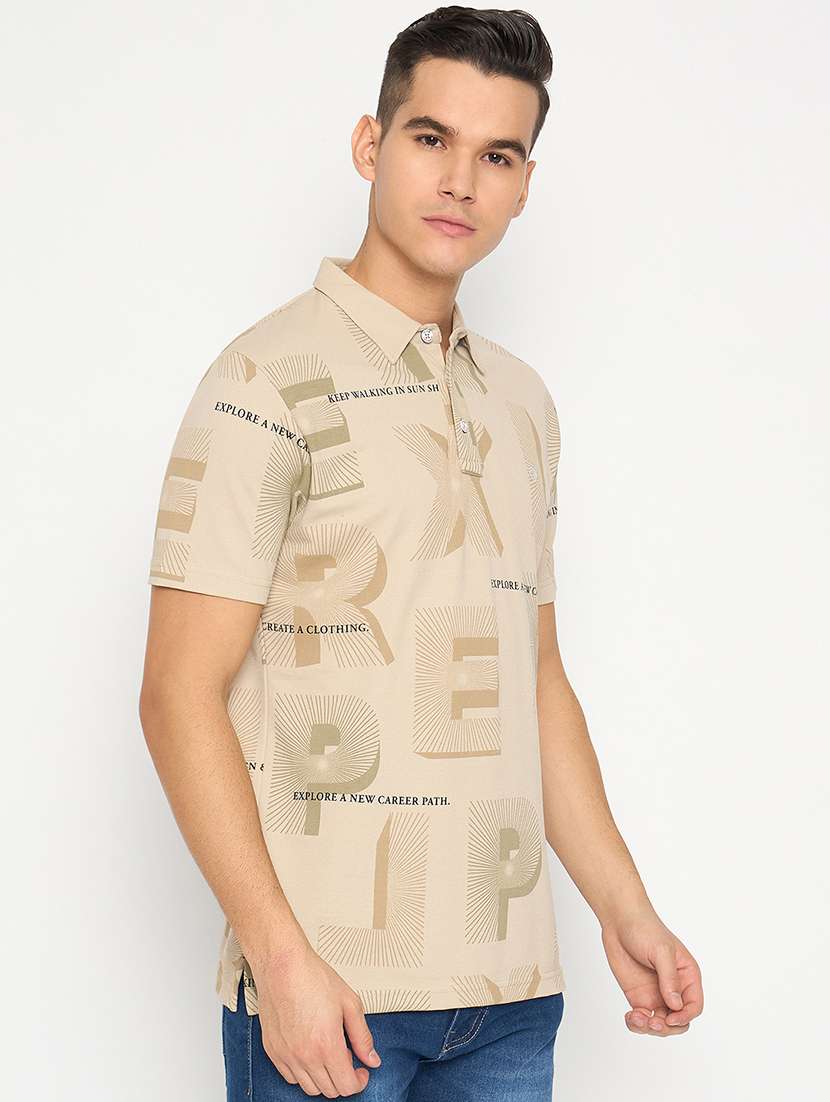 men all over printed polo t-shirt - 21485153 - Standard Image - 1