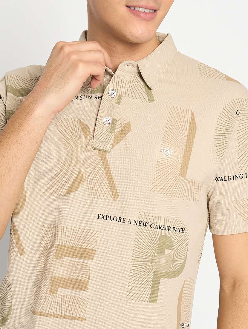 men all over printed polo t-shirt - 21485153 - Standard Image - 4