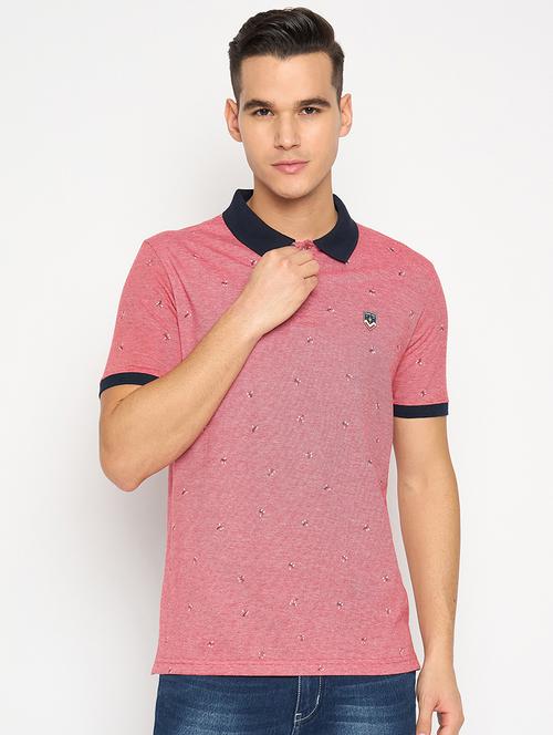 men printed short sleeve polo t-shirt - 21485161 - Standard Image - 0