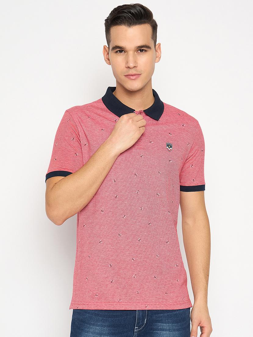 men printed short sleeve polo t-shirt - 21485161 - Zoom Image - 0
