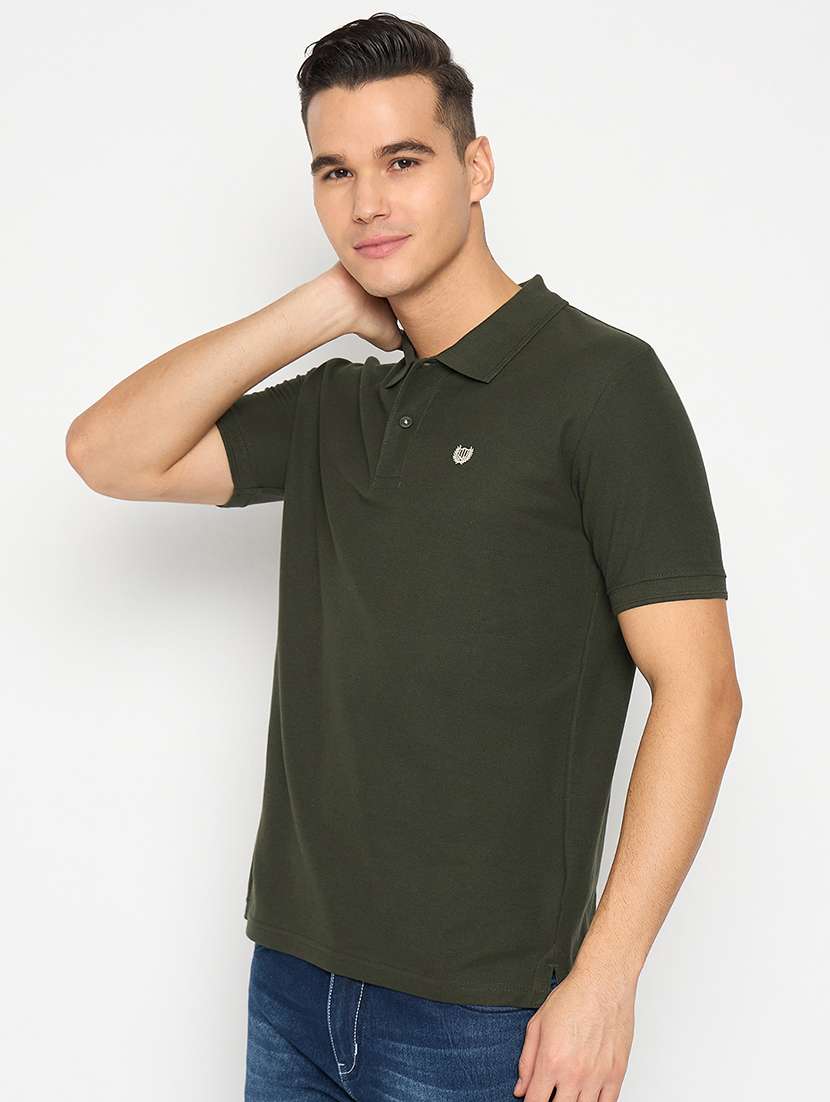men green plain t-shirt - 21485176 - Standard Image - 1