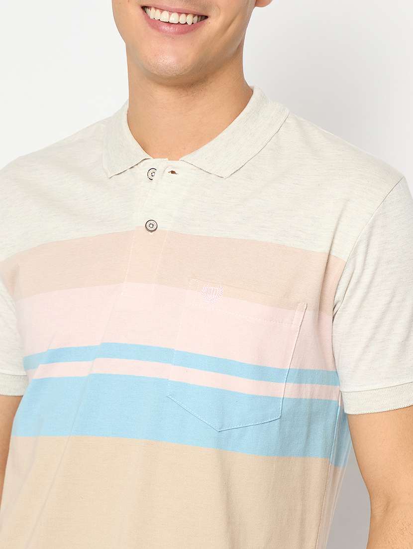men color block short sleeve polo t-shirt - 21485183 -  Standard Image - 4