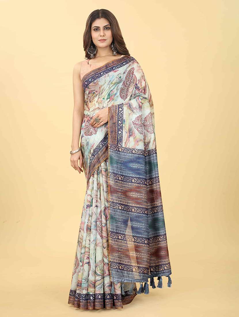women multi color printed saree - 21485227 -  Standard Image - 1