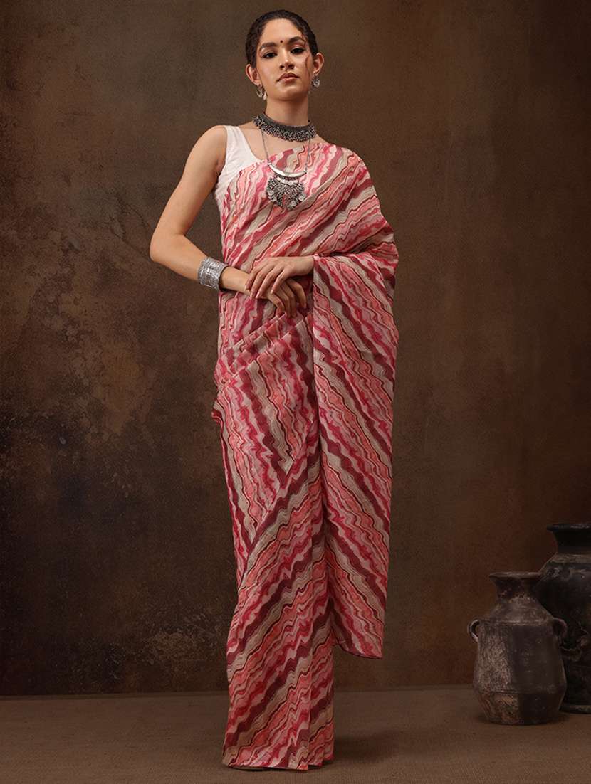 women multi color printed saree