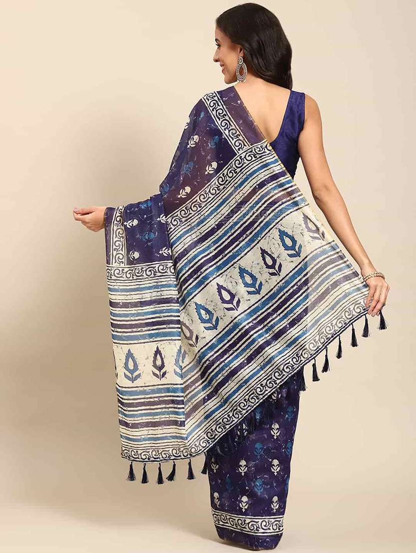 women printed saree with blouse - 21485420 -  Standard Image - 1