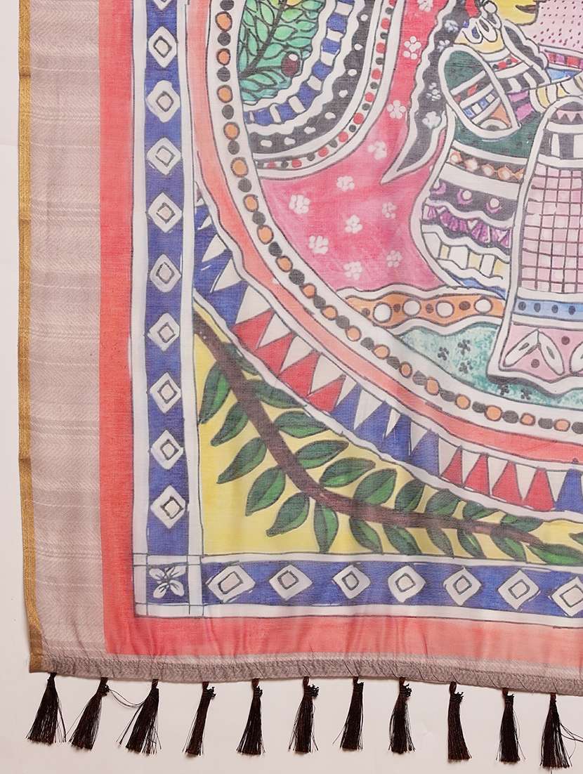 purple cotton blend maheshwari saree - 21485440 -  Standard Image - 4