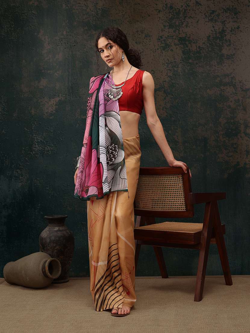 women floral printed saree - 21485499 -  Standard Image - 1