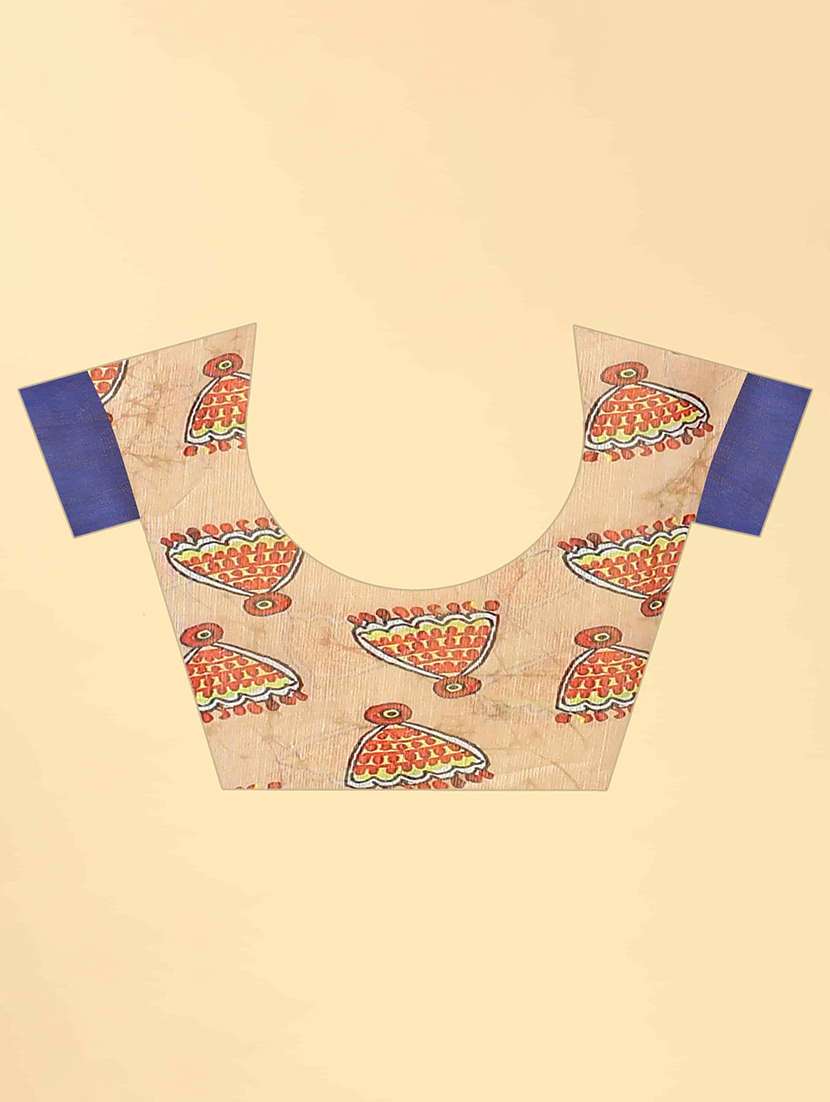 women blue floral printed saree - 21485543 -  Standard Image - 4