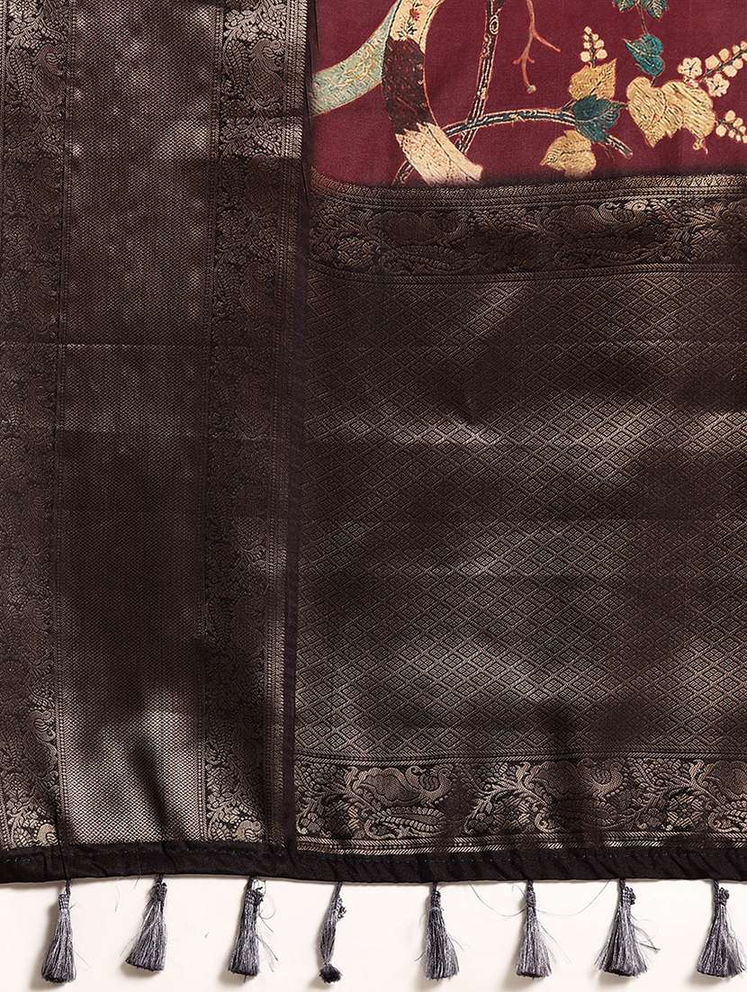  women self-design bordered saree with blouse - 21485631 -  Standard Image - 4