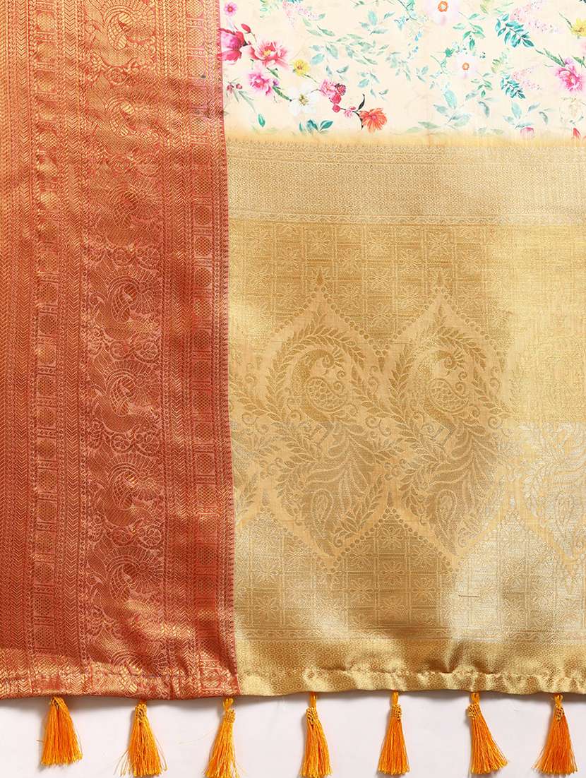  women self-design bordered saree with blouse - 21485693 -  Standard Image - 4
