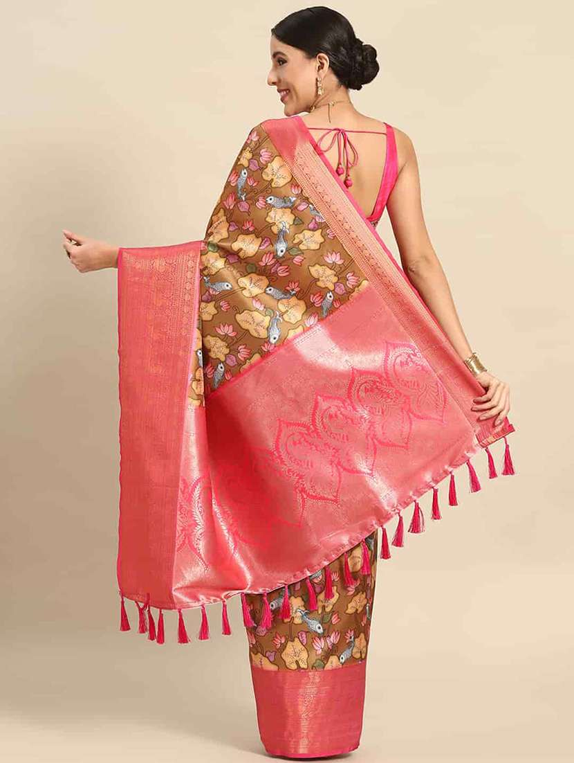 women printed bordered saree - 21485707 -  Standard Image - 1