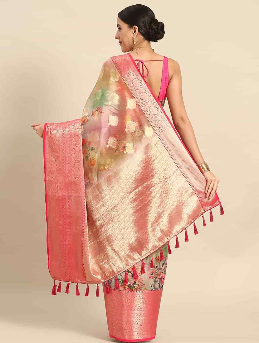 women printed bordered saree - 21485740 -  Standard Image - 1