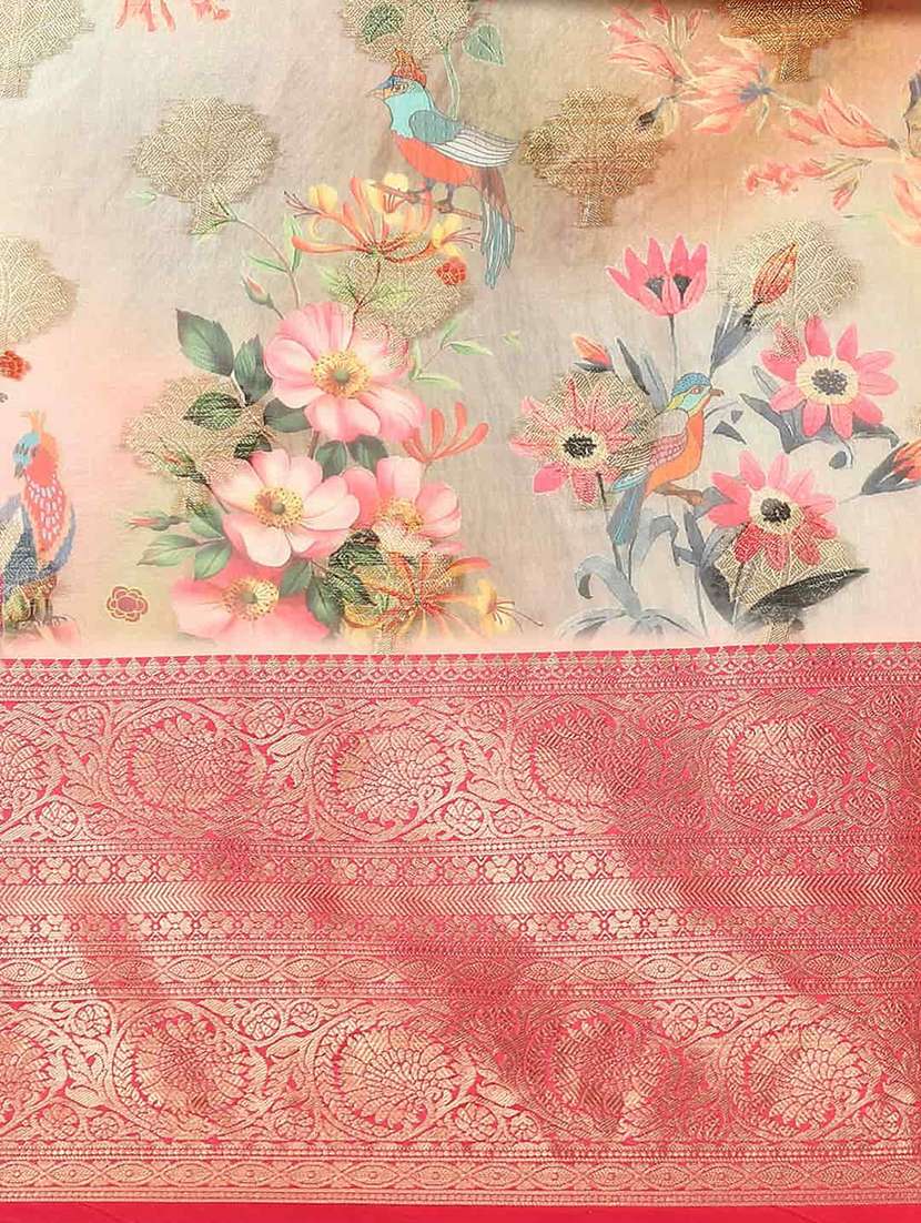 women printed bordered saree - 21485740 -  Standard Image - 4