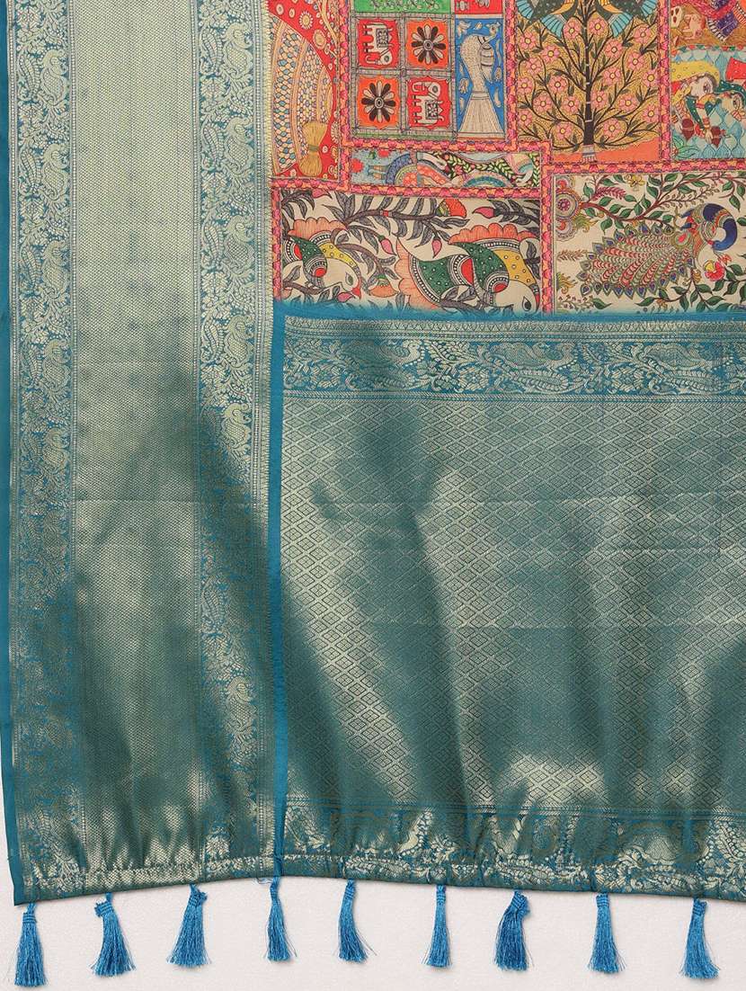 women printed bordered saree - 21485756 -  Standard Image - 4