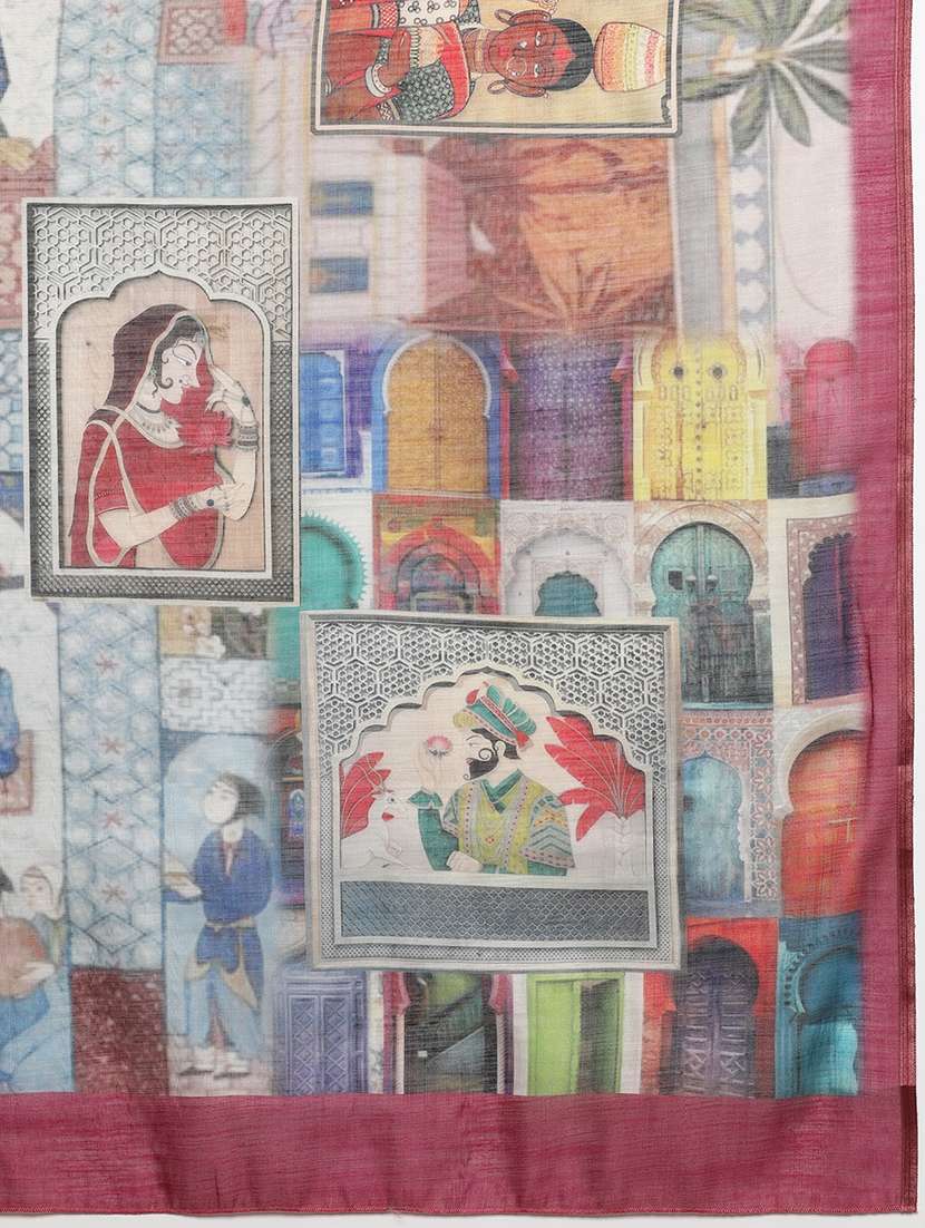women printed bordered saree - 21485766 -  Standard Image - 4
