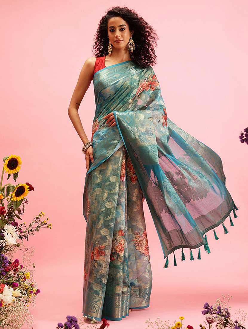 women self-design bordered saree with blouse