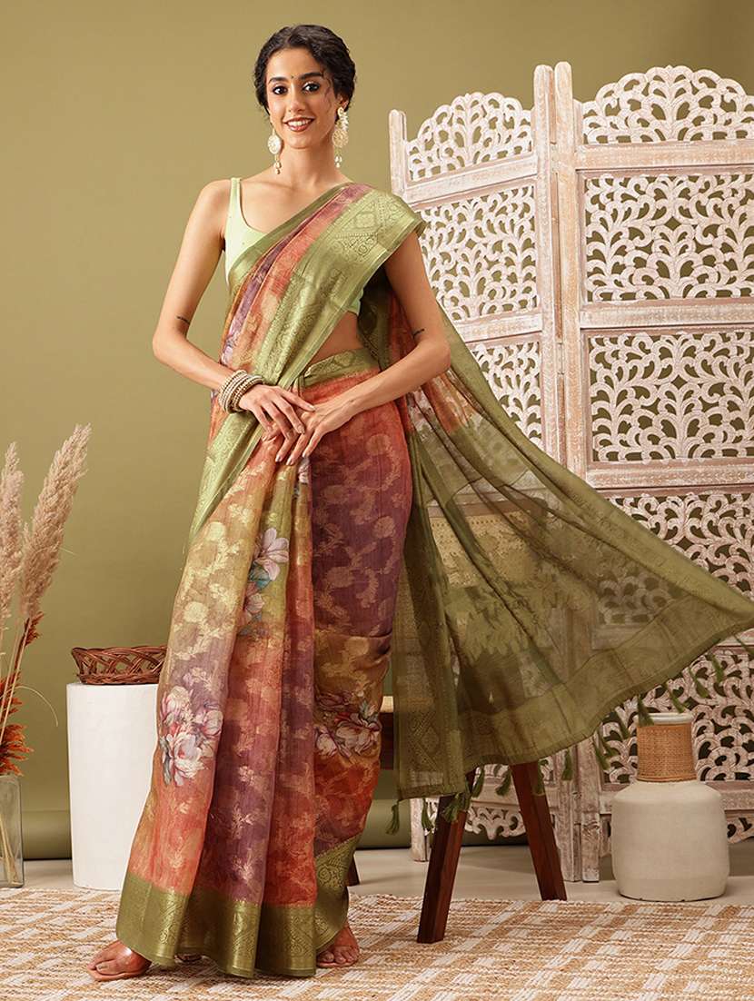women self-design bordered saree with blouse