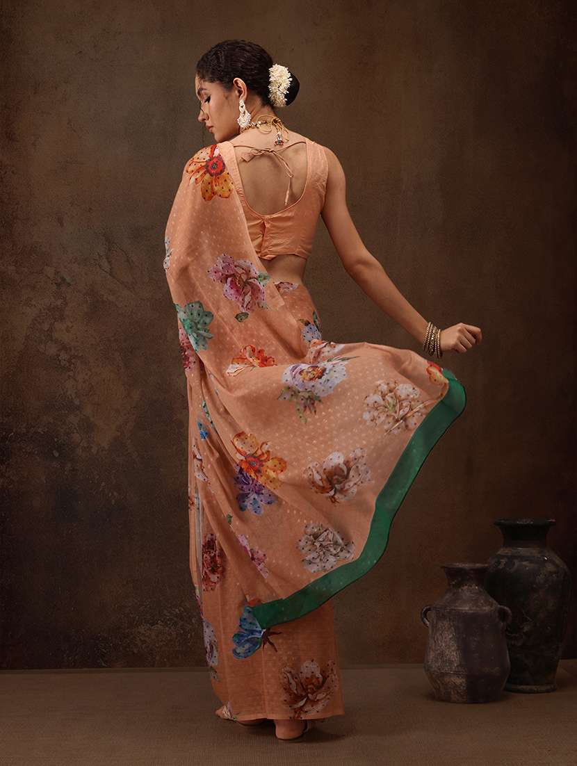 women printed casual saree with blouse  - 21485865 -  Standard Image - 1