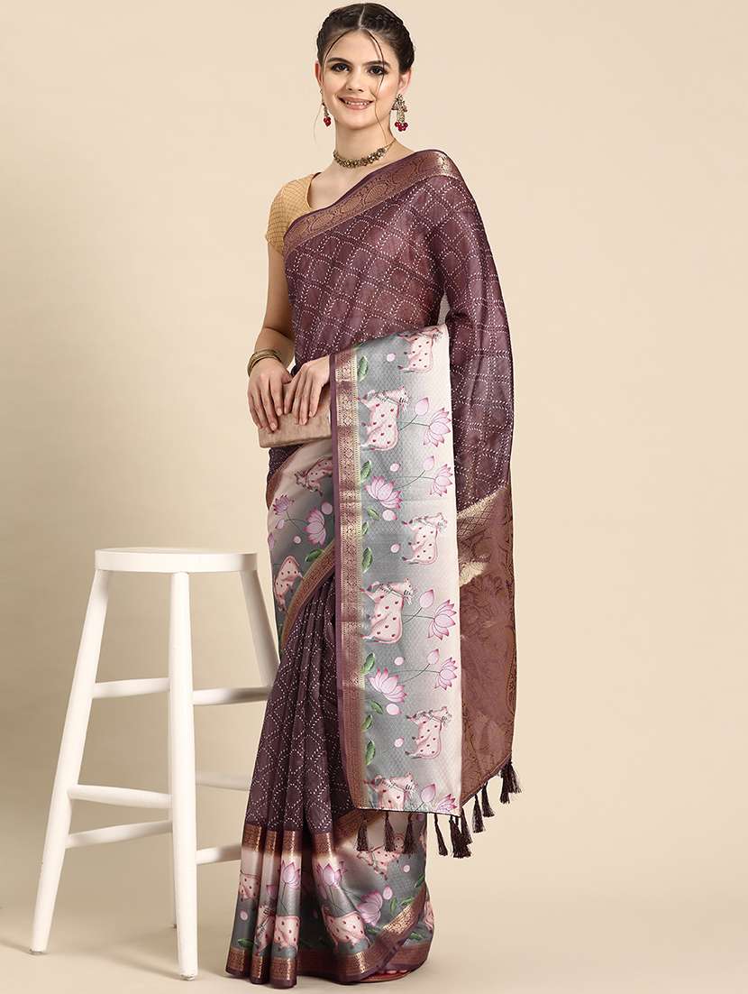 women self-design bordered saree with blouse - 21485901 -  Standard Image - 1
