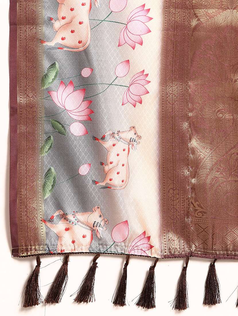 women self-design bordered saree with blouse - 21485901 -  Standard Image - 4