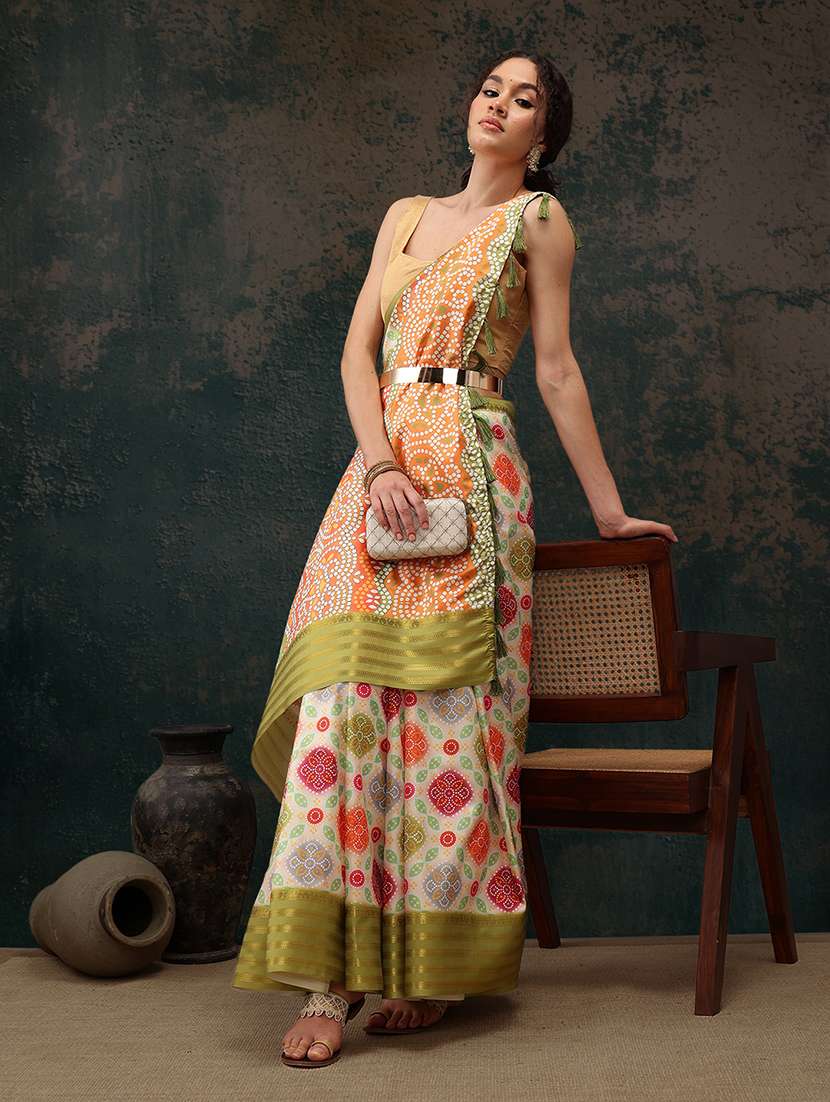 women bandhani printed casual saree with blouse  - 21485905 -  Standard Image - 1