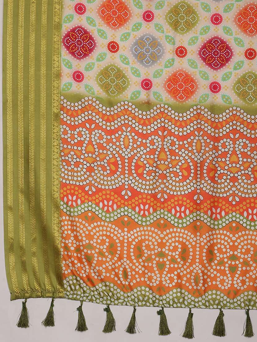 women bandhani printed casual saree with blouse  - 21485905 -  Standard Image - 4