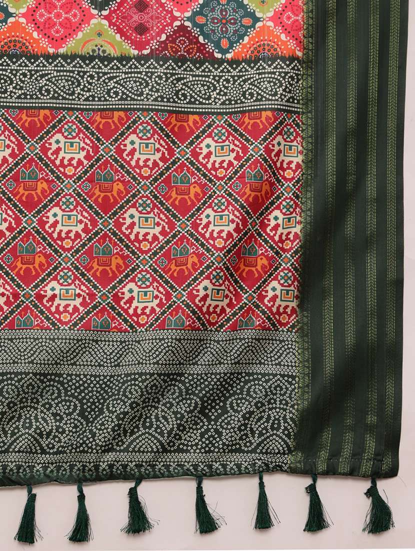 women bandhani printed casual saree with blouse  - 21485906 -  Standard Image - 4