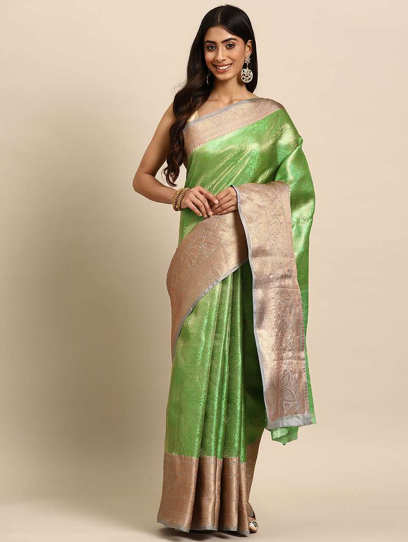 green tissue kanjivaram saree