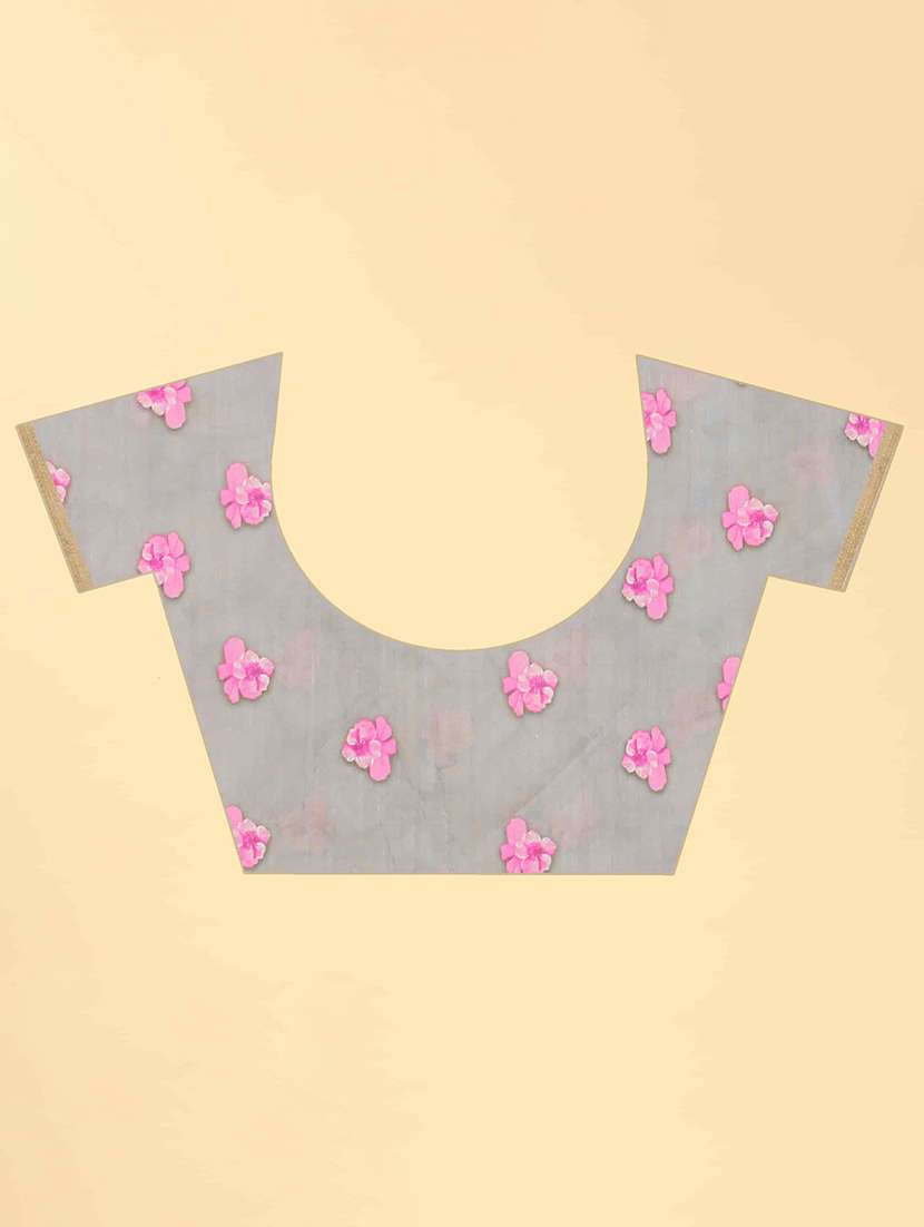 Women Printed Casual Saree With Blouse - 21485985 -  Standard Image - 4