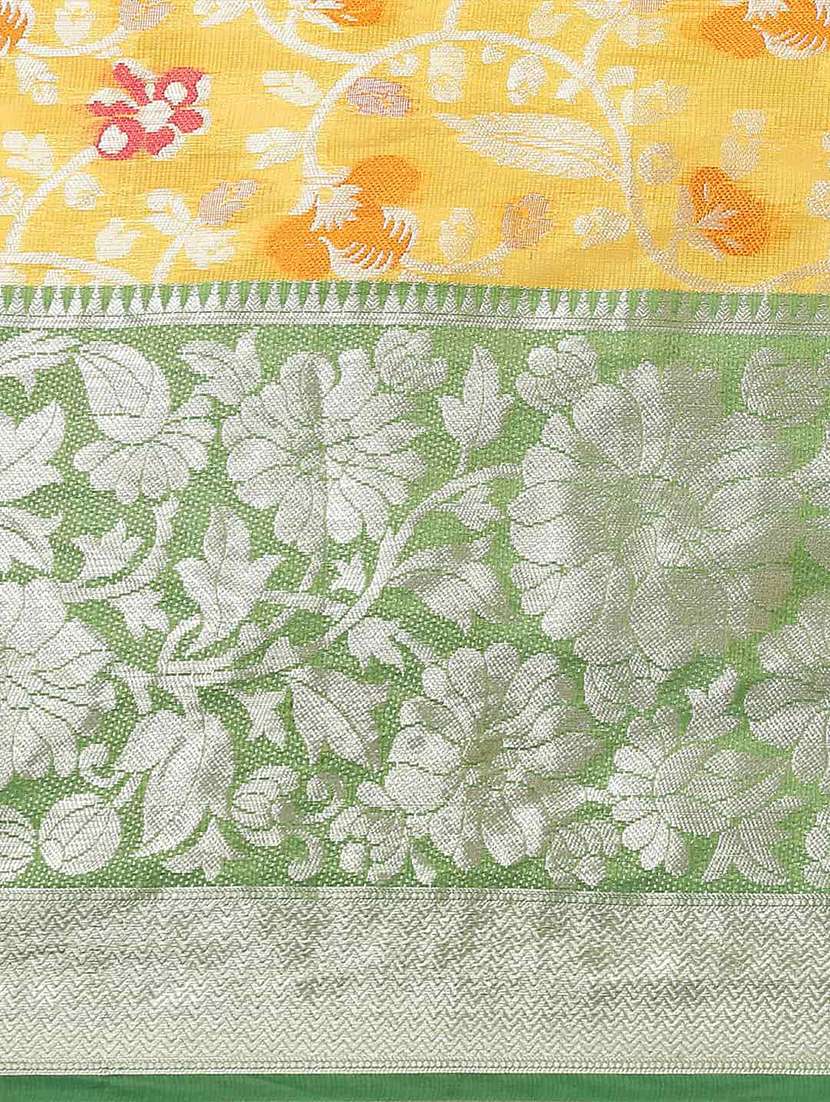 yellow cotton blend mysore silk saree - 21486007 -  Standard Image - 4
