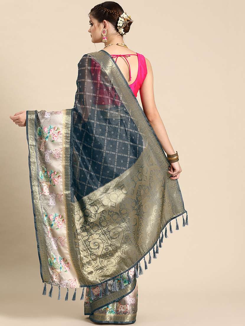women self-design bordered saree with blouse - 21486017 -  Standard Image - 1