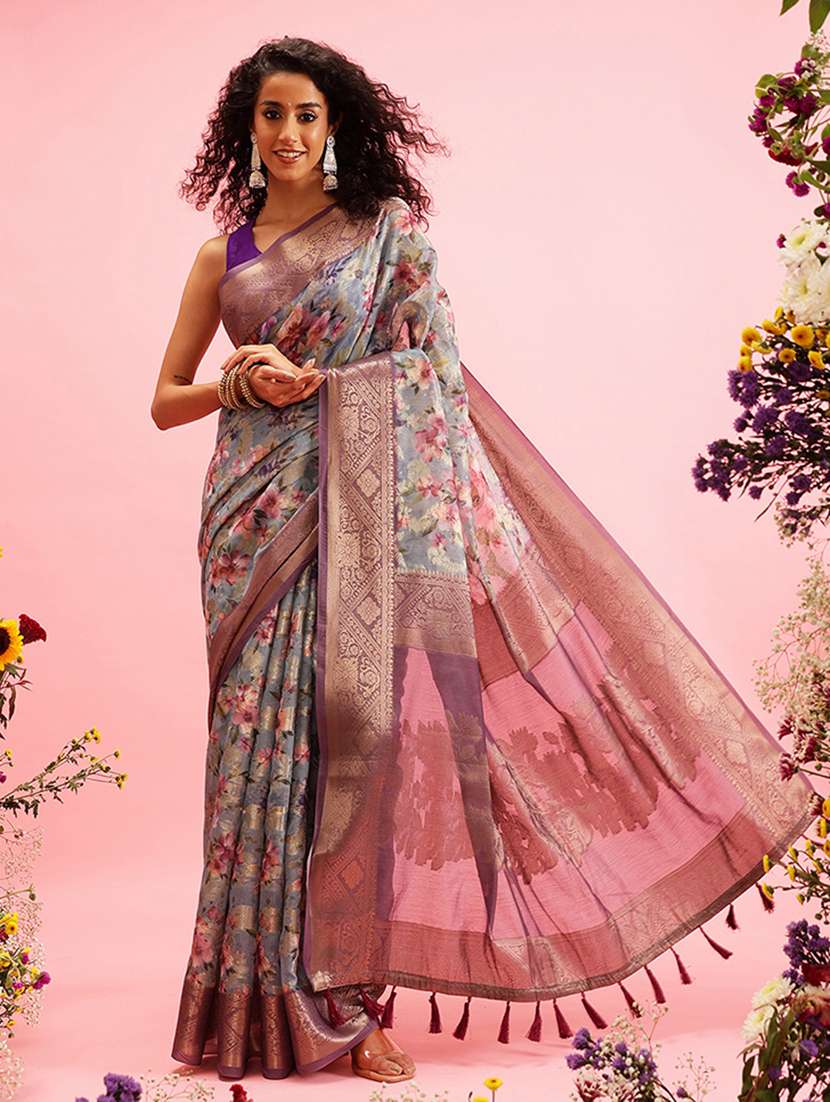 women self-design bordered saree with blouse