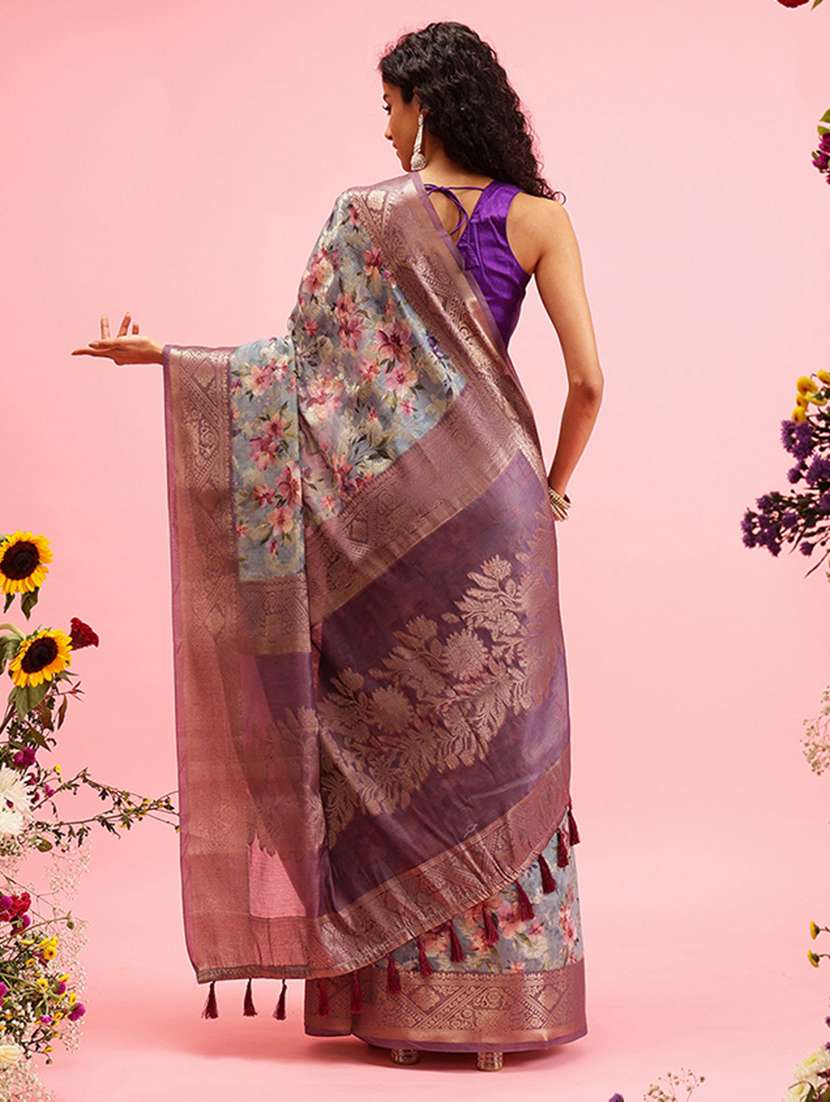 women self-design bordered saree with blouse - 21486022 -  Standard Image - 1