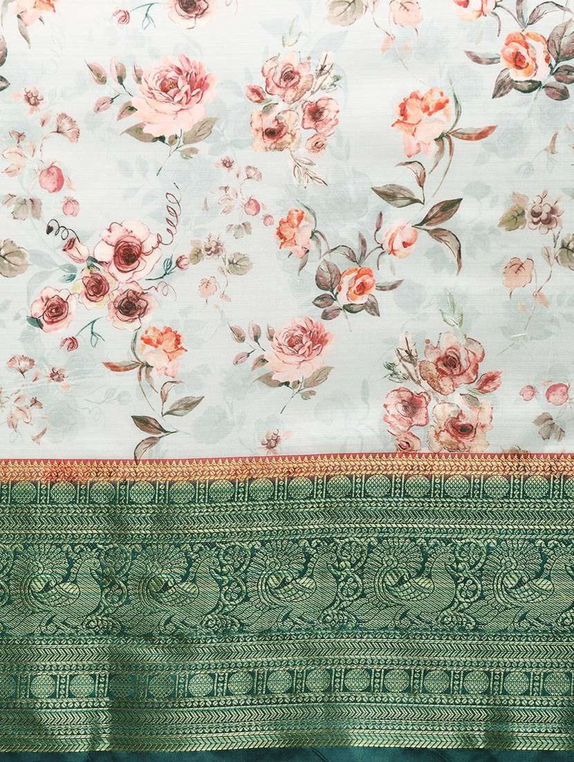grey silk banarasi saree - 21486033 -  Standard Image - 4
