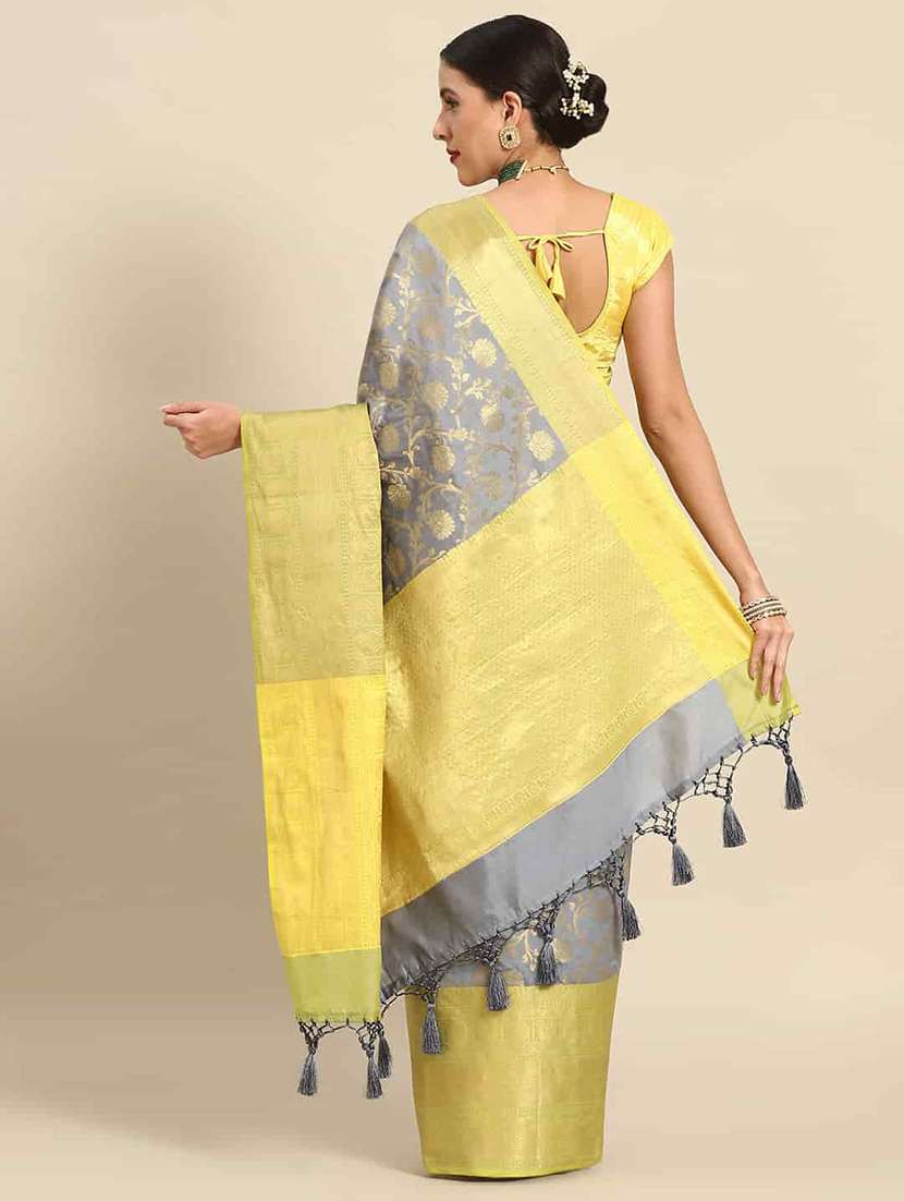 women grey banarasi saree - 21486066 -  Standard Image - 1