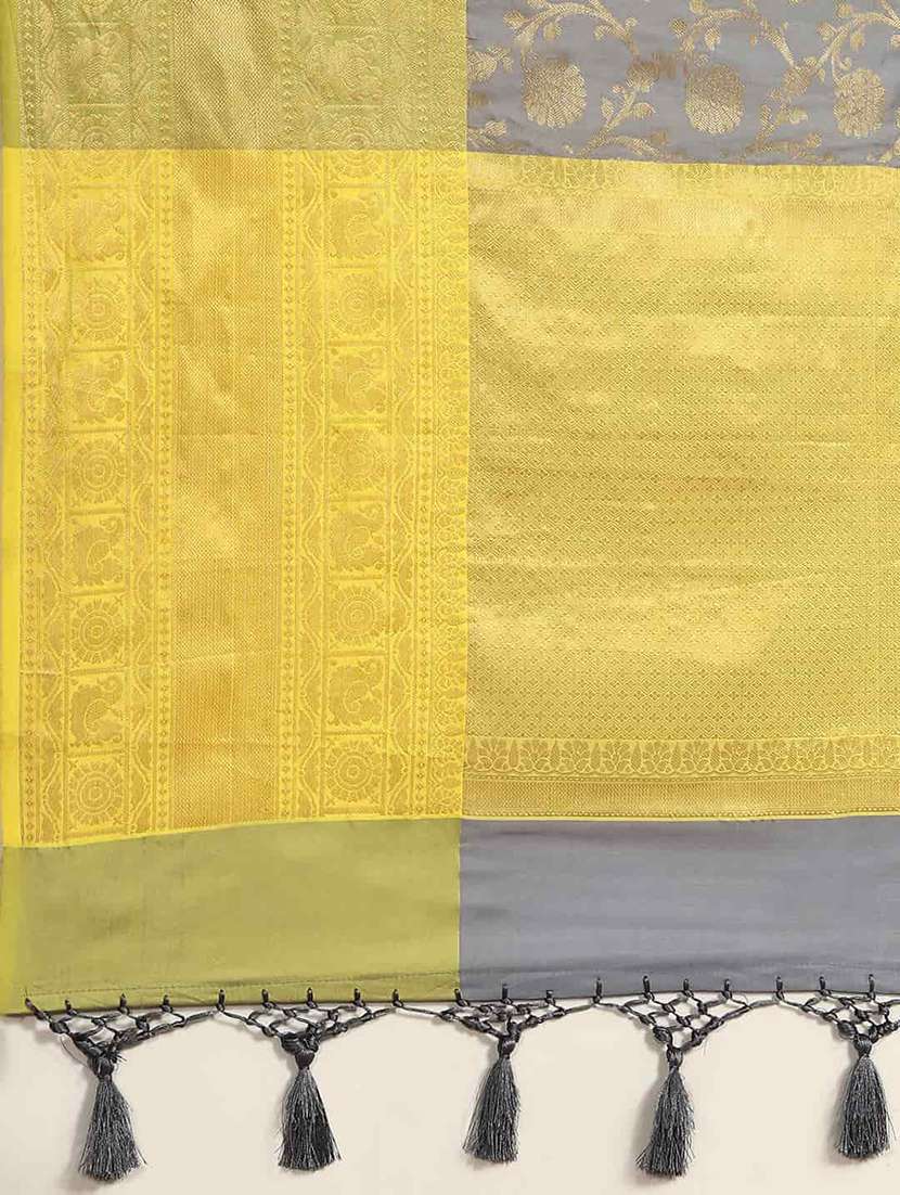 women grey banarasi saree - 21486066 -  Standard Image - 4