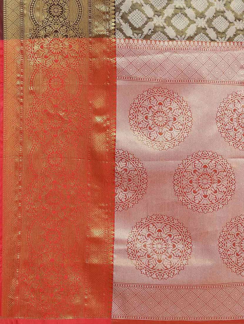 women brown banarasi saree - 21486072 -  Standard Image - 4