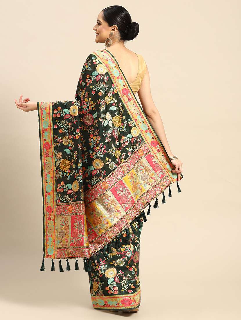 women green baluchari saree - 21486097 -  Standard Image - 1