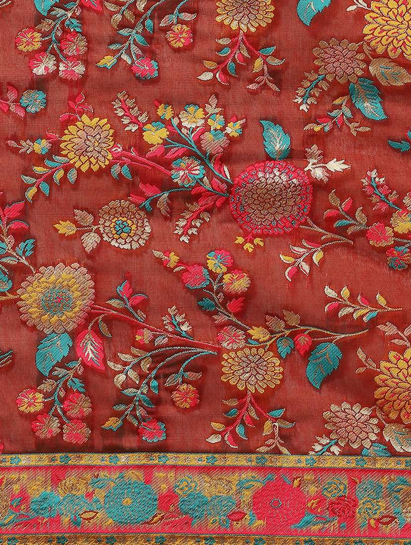 women maroon baluchari saree - 21486099 - Standard Image - 4