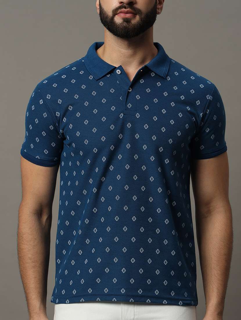 men printed short sleeve polo t-shirt - 21486177 -  Standard Image - 4