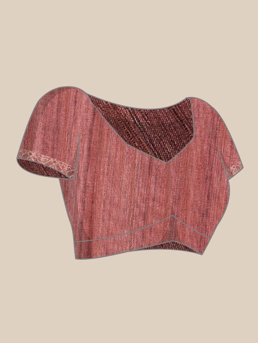 burgundy cotton printed saree with blouse - 21486245 - Standard Image - 4