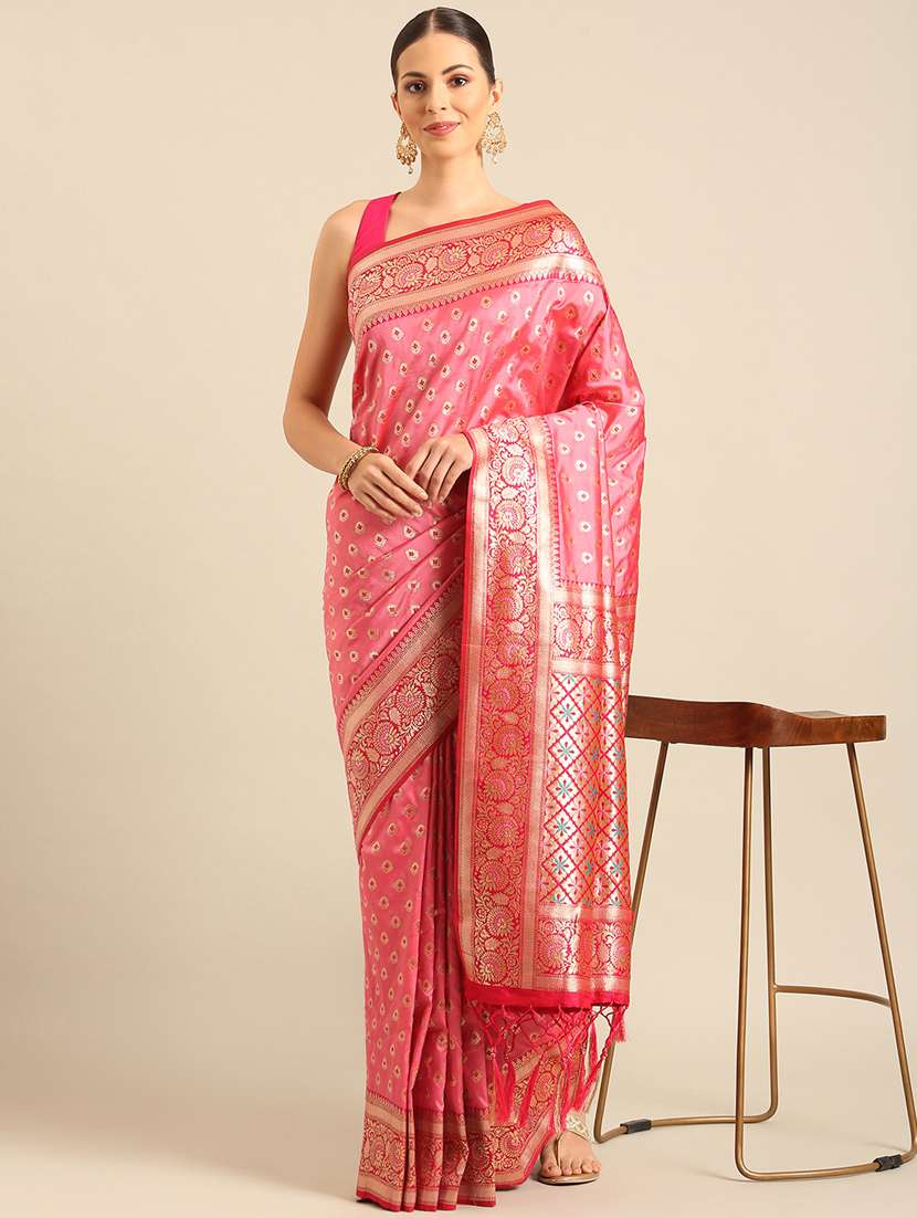 women self design banarasi saree with blouse