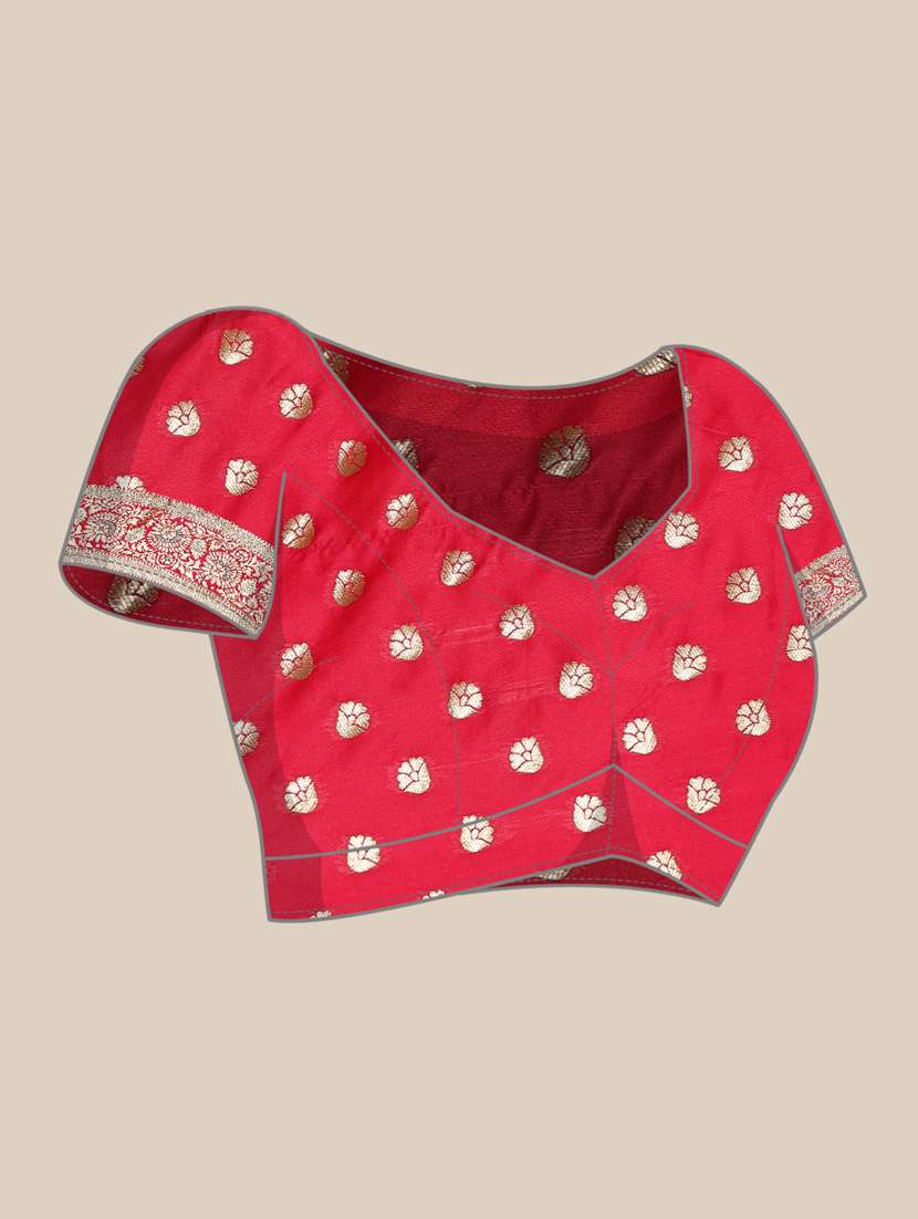 women self design banarasi saree with blouse - 21486250 -  Standard Image - 4