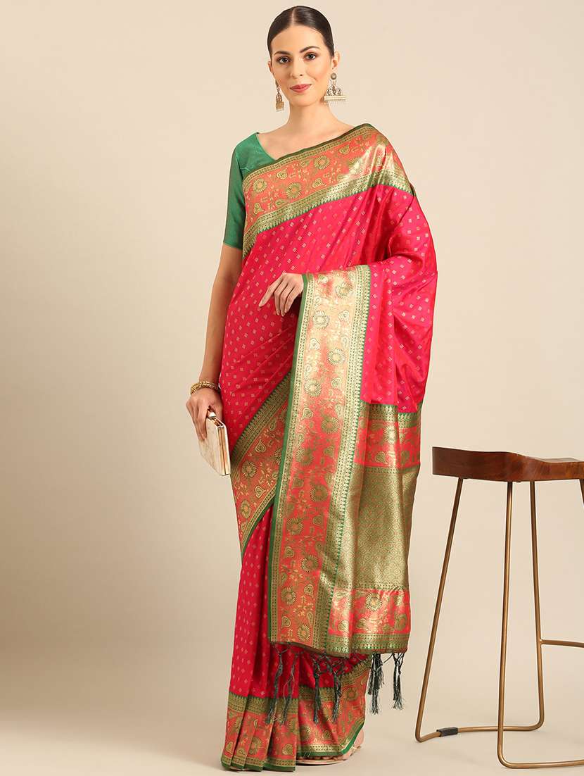 women self design banarasi saree with blouse - 21486252 - Zoom Image - 0