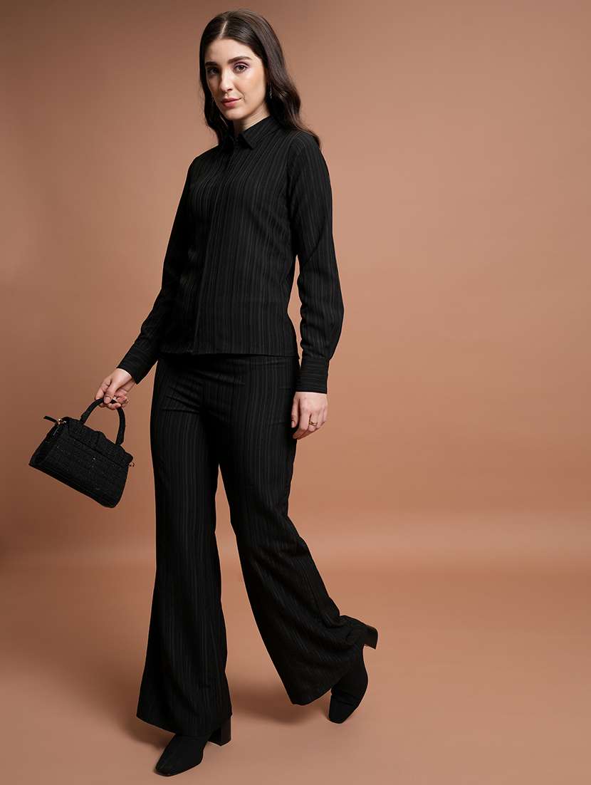 women solid shirt and trouser set co-ord - 21486366 -  Standard Image - 1